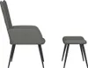 vidaXL Poltrona relax con sgabello in velluto grigio scuro Anteprima dell’immagine prodotto 4