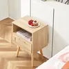 Rattan-Beistelltisch mit Schublade und Massivholzbeinen, Produktbild-Vorschau 5