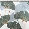 Baumwolle 100% Ginkgo-Blätter salbeigrün auf hellgrauem Produktbild-Vorschau 2