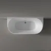 Top-down view of a white bathtub against a gray background. Produktbild-Vorschau