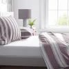 Bettwäsche Set 155x220 cm Violett Gestreift Baumwolle Produktbild-Vorschau 3