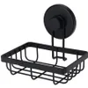 A black metal soap dish with a suction cup mount. Anteprima dell’immagine prodotto