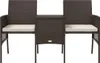 vidaXL 2-Sitzer-Gartensofa mit Tisch & Hocker Poly Rattan Produktbild-Vorschau 3