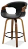 Chaise de bar pivotante DARLENIS - noir / noyer Voir les images du produit 1