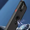 A close-up shot of a black iPhone case with a red button and a ring holder, with stylized lightning effects emanating from the ring holder. Produktbild-Vorschau