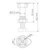 Technical drawing with dimensions of an adjustable furniture leg. Podgląd zdjęcia produktu