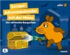 A cartoon mouse holding a flashlight shines it into an open treasure chest in a dark, castle-like setting with bats in the background. Produktbild-Vorschau