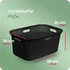 Novaliv Rattan Wäschekorb mit 4 Griffen 40L Schwarz, Produktbild-Vorschau 6