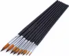 set di 9 pennelli con punta appuntita, nylon e manico lungo Anteprima dell’immagine prodotto 1
