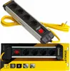A product shot of a Stanley power strip with its packaging. Podgląd zdjęcia produktu