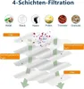 Diagram showing a 4-layer filtration system with different types of particles being filtered. Anteprima dell’immagine prodotto