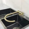 Klappbare Küchenarmatur, faltbar, 360° drehbar, Edelstahl, Gold, 25 cm Höhe Vista previa de la imagen del producto