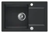 Žulový dřez – kuchyňský dřez – černý metalický – 66 x 43 cm Náhled obrázku produktu 1