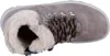 A top-down view of a gray winter boot with faux fur lining. Voir les images du produit