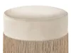 BELIANI Pouf Taupe Samtstoff mit Fransen Rund Boho-Stil Produktbild-Vorschau 4