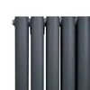 Oválný trubkový radiátor - 600 mm x 780 mm - antracitově Náhled obrázku produktu 3