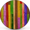 Design Stahlmagnettafel Schwarz Rund 47cm Holz Collage Bunt Produktbild-Vorschau 8
