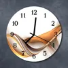 Glasuhr Wanduhr Küchenuhr Echt-Glas 30fi cm Abstrakt orange Produktbild-Vorschau 2