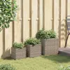 Langlebige Pflanzkübel 3 Stk. Grau Poly Rattan Pflanzkübel Produktbild-Vorschau 4