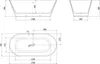 Mexen Luna Slim vasca da bagno freestanding 170 x 75 cm, Anteprima dell’immagine prodotto 3