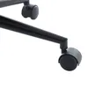 A close-up view of the black casters and legs of an office chair. Produktbild-Vorschau