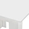 A close-up, angled view of a white table. Voir les images du produit
