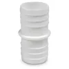 A white plastic hose connector with ribbed sections for grip. Produktbild-Vorschau