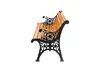 A park bench with wooden slats and ornate black metal legs is shown against a white background. Náhled obrázku produktu