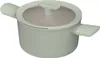 A sage green pot with a white lid and handles, shown from a slightly elevated side angle on a white background. Podgląd zdjęcia produktu