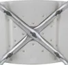 The underside of a white shower stool with silver metal legs. Produktbild-Vorschau