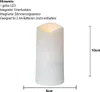 A white LED candle with text annotations and dimensions. Anteprima dell’immagine prodotto