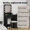 vidaXL Tavolino da toilette con ripiano in rovere nero 50 x Anteprima dell’immagine prodotto 6