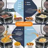 A collage of images showcasing different functions and food items prepared with a multi-cooker. Produktbild-Vorschau