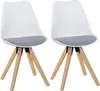 WOHNLING 2er Set Retro Esszimmerstuhl LIMA weiß/grau Produktbild-Vorschau 8