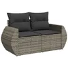 vidaXL 10-tlg. Garten-Sofagarnitur mit Kissen Grau Poly Produktbild-Vorschau 3