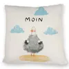 Kissen 40x40cm maritim mit Möwe Motiv und Spruch Moin Produktbild-Vorschau 1