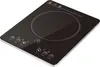 A black induction cooktop with a silver trim is shown from a high angle on a white background. Produktbild-Vorschau