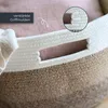 XXL Wäschekorb aus Baumwolle mit Griffen 55 x 43 x 30 cm in Weiß-Braun Produktbild-Vorschau