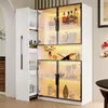 Merax 2-in-1 LED-Glastürvitrine mit Ausziehbaren Regalen, Produktbild-Vorschau 1