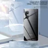 A clear phone case is shown on a light blue and white background, with text highlighting its features. Anteprima dell’immagine prodotto