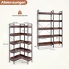 COSTWAY, libreria a 5 ripiani, angolare a forma di L, Anteprima dell’immagine prodotto 3