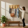 HAKU Wandgarderobe akazie, schwarz - Massivholz, Metall, Produktbild-Vorschau 10