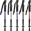 Five trekking poles of different colors lined up against a white background. Produktbild-Vorschau