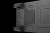 Close-up view of the bottom of a computer case, showing ventilation and feet. Produktbild-Vorschau