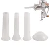 A meat grinder with sausage stuffing attachments and a separate funnel-shaped accessory are displayed against a white background. Náhled obrázku produktu