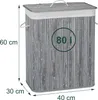 Relaxdays Wäschekorb mit Deckel, Bambus, 80 Liter, Produktbild-Vorschau 4