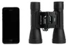 A black smartphone is placed to the left of a pair of black binoculars. Náhľad obrázku produktu