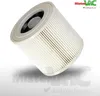 A white pleated filter for a vacuum cleaner is shown against a white background with a shadow. Produktbild-Vorschau