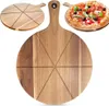 A collage of a wooden pizza board, a pizza on a wooden board, and a close-up of a wooden pizza board. Anteprima dell’immagine prodotto