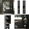 A collage of images showing a modern bathroom vanity and storage unit. Náhled obrázku produktu